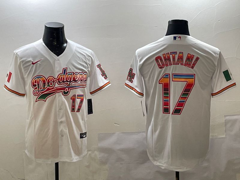 Men Los Angeles Dodgers 17 Ohtani White Game 2025 Nike MLB Jersey style 226